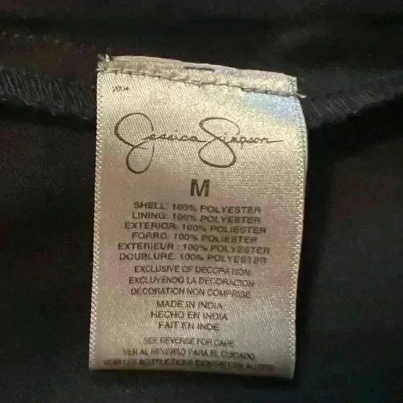 Jessica Simpson Purple Black Leopard Chiffon Short Sleeve Boat Neck Medium - Picture 4 of 5